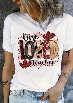 One loved teacher sublimation file.  Instant Digital Download: 1 ZIP included I only offer digital products(digital files only). There are no physical products. Downloads are available once your payment is confirmed. Your download will be available immediately through your Etsy receipt. * If you do not receive your order, please contact me. * Files only for personal use and small commercial use. If you plan to sell more than one or two items using this design, I do sell a commercial license for Valentines Day Prints, Teacher Letter, Tshirt Sublimation, Teacher Sublimation, Letter To Teacher, Hari Valentine, Love Teacher, Teacher School, Favorite Teacher