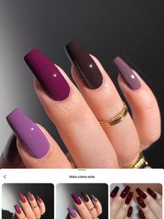 Mauve Nails, Her Nails, Gradient Nails, Fancy Nails, Short Acrylic Nails, Creative Nails, Best Acrylic Nails, Nail Polishes, Purple Nails