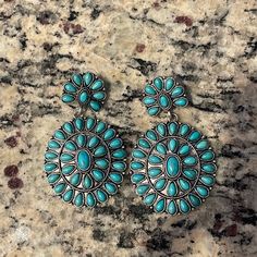 Earrings Turquoise Color Silver Never Worn Earrings Turquoise, Turquoise Color, Earrings Color, Turquoise Earrings, Coral, Jewelry Earrings, Womens Sizes, Fast Delivery, Women Jewelry