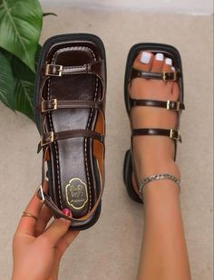 Ladies High Heels, Heels Summer, Dr Shoes, Funky Shoes, Aesthetic Shoes, Moda Vintage, Platform Wedge Sandals