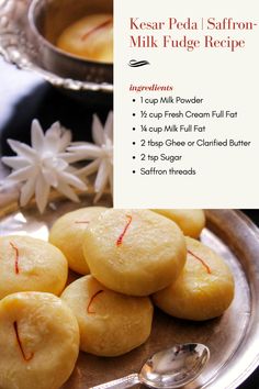 kesar peda saffroni - milk fudge recipe with step by step instructions