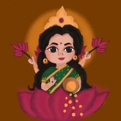 Cute Lakshmi Goddess Cartoon, Dhanteras Creative Decoration, Maa Laxmi Rangoli Design, Rangoli Designs Lakshmi Mata, Goddess Lakshmi Rangoli Designs, Laxmi Devi Rangoli Designs, Maa Laxmi Rangoli, Lakshmi Maa Rangoli, Easy Laxmi Rangoli