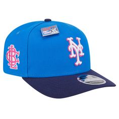 Get ready for the 2024 season with this New York Mets Big League Chew Flavor Pack 9SEVENTY Adjustable Hat from New Era. This stylish New York Mets hat boasts a structured crown and a slightly curved visor for a modern and sleek look. Featuring both MICROERA® anti-microbial and COOLERA® sweat-wicking technologies, this cap will keep you feeling as fresh as you look. With its comfortable stretch sweatband and adjustable fit, the 9SEVENTY is the perfect hat for representing the Mets all season ... Blue Casual Snapback Hat For Sports Fans, Blue Casual Snapback Hat For Fan Gear, Blue Casual Snapback Hat For Fans, Casual Blue Hat For Fan Gear, Casual Blue Fan Gear Hat, Blue Sports Hats For Baseball Season, Collegiate Blue Snapback Hat, Sporty Blue Baseball Season Hats, Blue Flat Brim Baseball Cap For Baseball Season