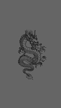 a black and white drawing of a dragon