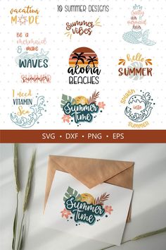 the summer time svt bundle includes an envelope and some hand lettering