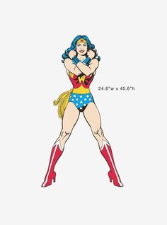 wonder woman standing with her arms crossed