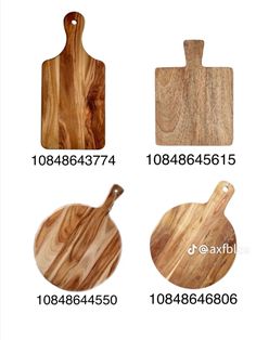 wooden cutting boards with numbers on them and the names in different languages for each board