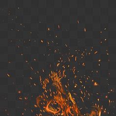 a fire with lots of sparks in the air on a black background png clipart