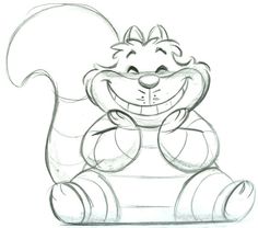 a drawing of a cartoon squirrel sitting down