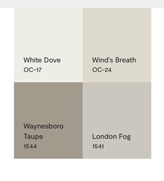 four shades of gray and white with the names of different colors in each color scheme