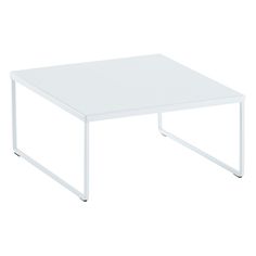 a white coffee table sitting on top of a white floor