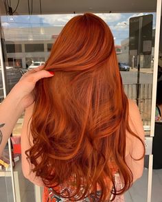 Copper Orange Hair Color Cheveux Oranges, Hair Color Orange, Red Hair Inspo, Long Red Hair, Auburn Hair, Dye My Hair