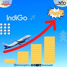 an airplane flying over a bar graph with the words india on it and below it