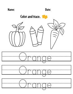 the worksheet for writing oranges and carrots