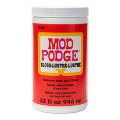 a bottle of mod podge glass - luste luste glue on a white background