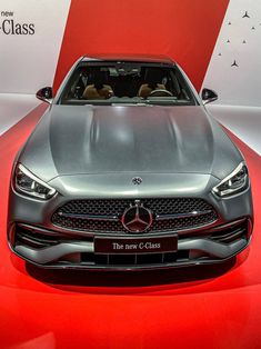 the front view of a mercedes s - class coupe on display