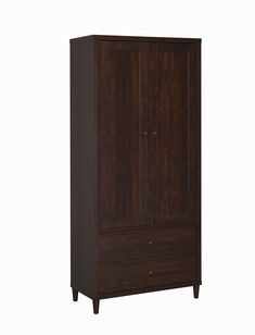 the armoire is made from wood and has two doors