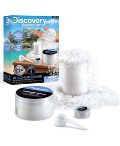 the kit includes two containers and one container filled with snow