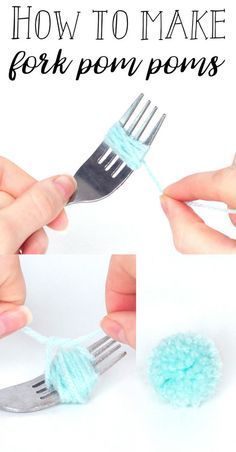 how to make fork pom poms