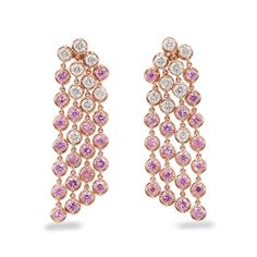 Emilio Jewelry 7.30 Carat Pink Sapphire Diamond Earring For Sale at 1stDibs Luxury Pink Diamond Earrings Brilliant Cut, Luxury Pink Brilliant Cut Diamond Earrings, Luxury Pink Diamond Earrings, Emilio Jewelry, Pink Diamond Earrings, Pink Sapphire Earrings, Sapphire And Diamond Earrings, Diamond Cluster Earrings, Diamond Dangle Earrings