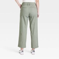 Elevate your everyday wardrobe with these High-Rise Straight Ankle Chino Pants from A New Day™. Tailored in a straight-leg silhouette, these ankle chino pants are crafted from soft, stretch twill fabric. They're designed with a fly button and zipper closure for a snug fit, while side slash pockets add space for small essentials. Pair them with anything from blouses to basic tees to tailored shirts for a variety of casual-chic outfits. A New Day™: Style that goes wherever you do. Relaxed Fit Chinos With Cropped Leg And Welt Pockets, Relaxed Fit Cropped Leg Capris For Day Out, Workwear Cropped Leg Chinos With Pockets, Workwear Chinos With Pockets And Cropped Leg, Relaxed Fit Cropped Capris For Day Out, Cropped Leg Workwear Chinos With Pockets, Cropped Leg Chinos With Pockets For Workwear, Versatile Straight Leg Capris For Spring, Spring Wide Leg Ankle-length Pants With Welt Pockets