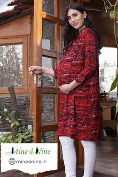 Rose-red maternity shrug designed and made by Mine4Nine. Made using a combination of Viscose and lycra that ensures maximum comfort. This will look great with literally anything. . . #maternity #maternitywear #maternityclothing #fashion #mom Fashion Mom