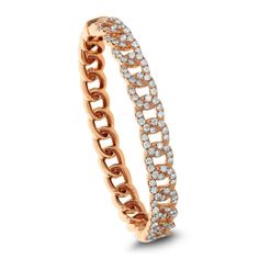 18 Karat Gold 2.79 Carat Total Weight Diamond Oval Link Bangle Bracelet. This Bracelet is Available in Yellow, Rose or White Gold. The Diamonds are G-H in Color and SI in Clarity Gold Jewelry Fashion, Gia Certified Diamonds, Oval Diamond, Quality Diamonds, Bangle Bracelet, Jewelry Stores, Diamond Bracelet, Diamond Jewelry, Everyday Fashion