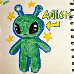 Alien Pfp Cute, Space Related Drawings, Ikea Alien Drawing, Silly Alien Drawing, Alien Drawing Cute, Alien Astethic, Cute Alien Art, Alien Doodle