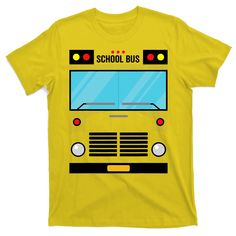 a yellow school bus t - shirt with the words school bus on it's front