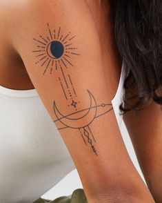 “What’s your birth time!?” Earthy Tattoos, Sun And Moon Tattoo, Temp Tattoo, Subtle Tattoos, Elegant Tattoos, Hand Tattoo, Feminine Tattoos, Dope Tattoos, Simplistic Tattoos