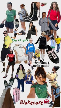 A collage about the Bloke core aesthetic which includes soccer jerseys, skinny heels, soccer sneakers such as cleats and adidas sambas, plaid skirt, black bold sunglasses, a nude lip, and a sculpted face. A tight and sleek hairstyle. And a plaid skirt. Soccer Outfits, Summer Trends Outfits, What Should I Wear, Outfit Inspo Casual, Summer Fashion Trends, Fancy Outfits, Mode Inspiration, Cute Casual Outfits