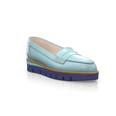 Loafers 43569 | Girotti Blue Leather Closed Toe Slip-ons, Blue Round Toe Moccasins For Galas, Blue Leather Sole Moccasins, Blue Leather Sole Closed Toe Moccasins, Blue Office Loafers With Rubber Sole, Blue Leather Shoes With Flat Leather Sole, Blue Leather Slip-on Moccasins, Blue Leather Slip-ons With Closed Toe, Blue Leather Closed-toe Slip-ons