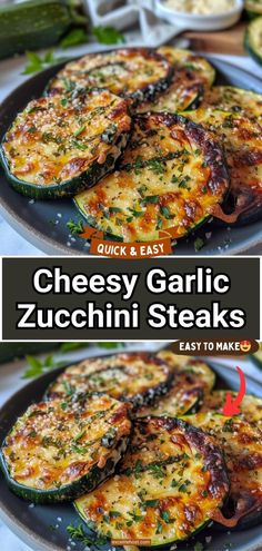 Slathered with garlic oil and showered with mozzarella and parmesan, these showstopping zucchini steaks will take center stage at your summer gathering. Flavorful Vegetable Recipes, Grilled Zucchini Slices, Zucchini Rounds Parmesan, Zucchini With Cheese Recipes, Zucchini With Mozzarella Cheese, Garlic Zucchini Steaks, Large Summer Squash Recipes, Cheese Garlic Zucchini Steaks, Grilled Parmesan Zucchini