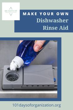 a person using a dishwasher rinse aid