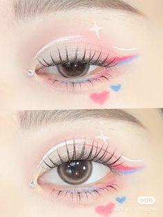 Eye Makeup Cute, Sparkly Makeup, Makeup Brushes Guide, Douyin Makeup, Cute Eye Makeup, Kawaii Makeup, Korean Eye Makeup, Graphic Makeup, Glamour Makeup