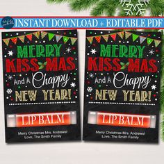 merry christmas and happy new year printables for diy - card or digital file