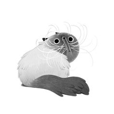 a drawing of an animal with big eyes