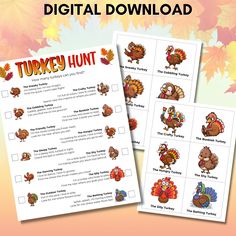 turkey hunt worksheet for kids to practice their language skills and learn how to use it