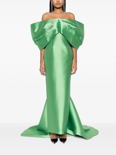 Solace London The Delphina off-shoulder Maxi Dress - Farfetch Pre-draped Green Evening Dress, Green Pre-draped Satin Gown, Green Pre-draped Evening Dress, Green Pre-draped Maxi Evening Dress, Pre-draped Green Draped Evening Dress, Green One-shoulder Satin Evening Dress, Green Draped Evening Dress, Green Draped Evening Maxi Dress, Green Draped Satin Evening Dress