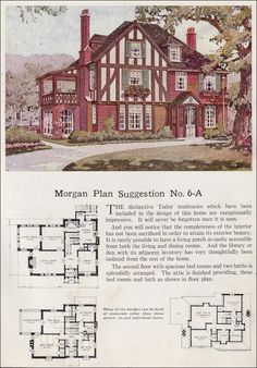 an old house with lots of windows and floor plans on the front, side and back