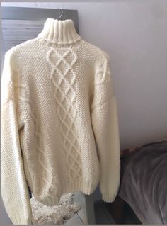 Handmade knitted sweater with a high neck.  The color is «milky», also the sweater can be any color of your choice.   Soft wool does not bite the body.   I will create this sweater in the size you need.  Lead time: 10 days Handmade Sweater For Men, Winter White High Neck Sweater, Wool Turtleneck Knit Sweater, Winter Wool Turtleneck With Knit Fabrication, Wool Knit Turtleneck For Winter, Winter Wool Knit Turtleneck, Wool Turtleneck With Knit Fabrication For Winter, Cable Knit Turtleneck Polo Sweater, White Chunky Knit Turtleneck For Winter