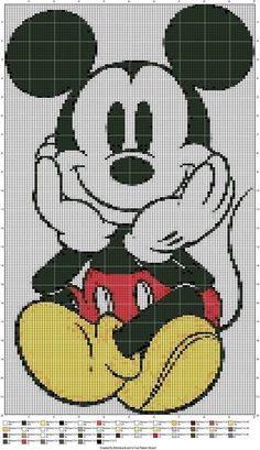 a cross stitch pattern with mickey mouse