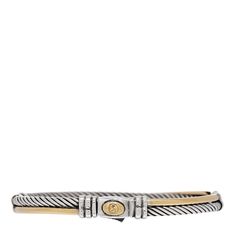 This is an authentic DAVID YURMAN Sterling Silver 18K Yellow Gold 3mm Crossover Bracelet. The bracelet is crafted of sterling silver and 18 karat yellow gold, and features a 3mm cable style band and a polished gold band. David Yurman Bracelet, David Yurman Jewelry, Yellow Gold Bracelet, David Yurman, Gold Band, Gold Bands, Silver Bracelets, Sterling Silver Bracelets, Crossover