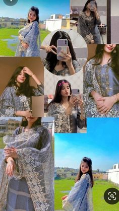 a collage of photos showing different styles of clothes and accessories for women in pakistan