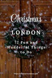 christmas in london with the words, 72 fun and wonderful things to do on it