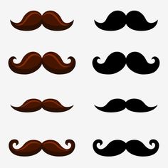 different types of mustaches on a white background