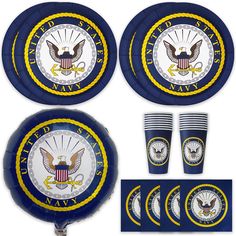 PRICES MAY VARY. OFFICIALLY LICENSED U.S. NAVY LOGO – Signifies Pride in serving as an Enlisted Sailor or Officer in the U.S. Navy!! Perfect for all Official Navy events. Honor your Loved One who is active or a veteran at Birthdays, Father’s/Mother’s Day, Welcome Home, Retirements or a Party just for the fun of it! Also, Great for Kids’ Navy or Sailor-Theme parties. 16 LG. PLATES – 9 in. Dinner plates; perfect for entrees, picnics, desserts and plenty more. Plate has a recognizable Firefighting Navy Enlistment Party, Navy Retirement Party Ideas, Sailor Theme Party, Us Navy Party, Navy Party Themes, Navy Party Decorations, Officer Party, Sailor Theme, Military Party