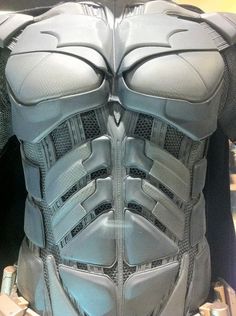 the back of a batman costume on display