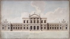 an architectural drawing of a large building