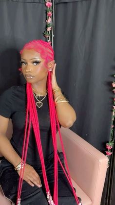 Pink Braids, Parting Hair, Short Locs Hairstyles, Wholesale Business, Cute Braided Hairstyles, Wig Store, Cute Box Braids Hairstyles, Quick Braided Hairstyles, Dyed Natural Hair